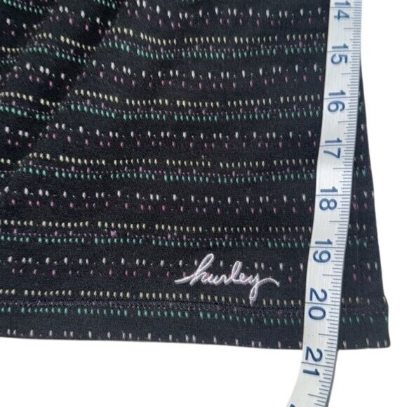 Hurley Black Spaghetti Strap Ruched Tank Top With Multicolor Stitching Womens Si - Picture 7 of 7